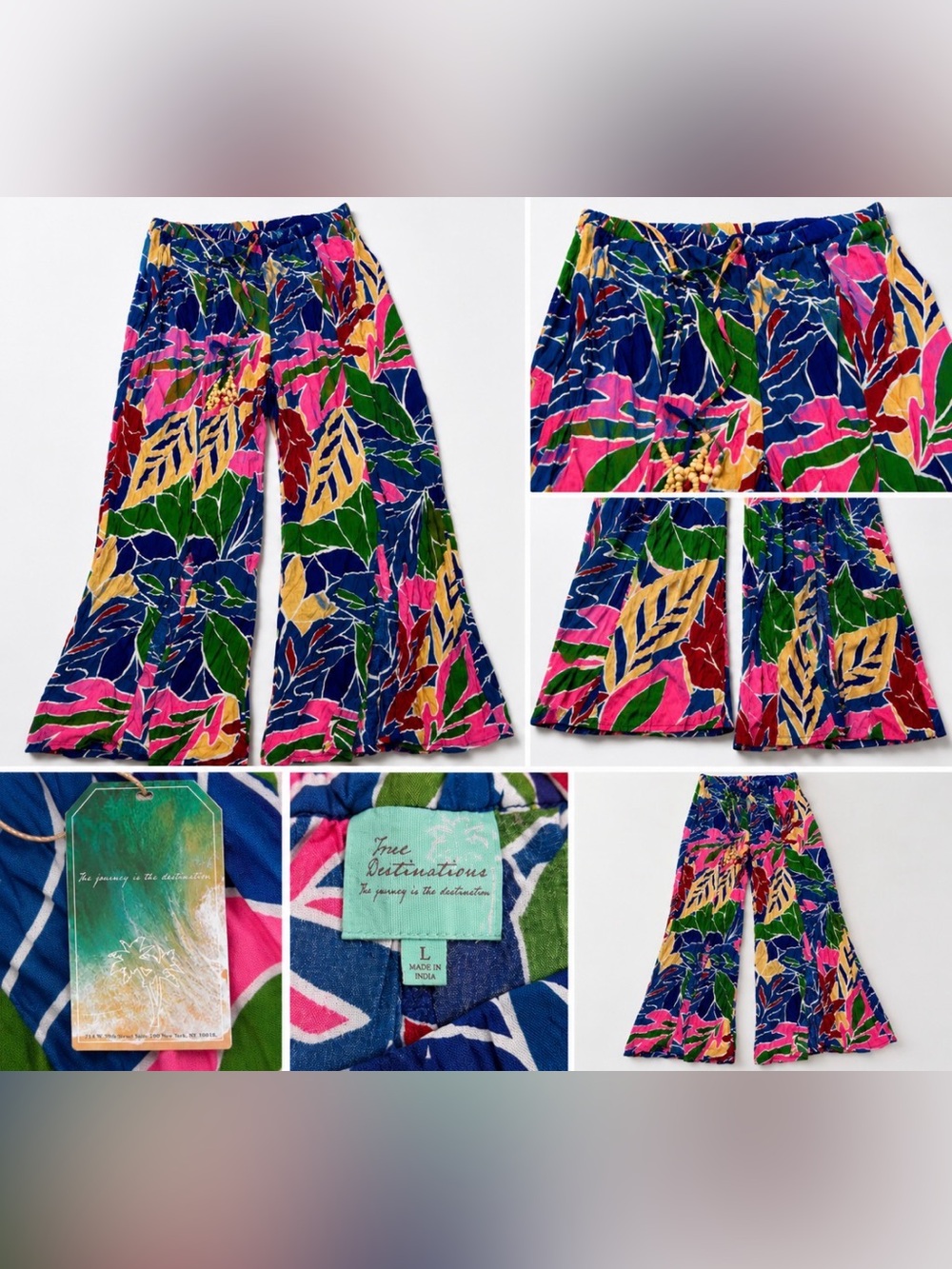 Colorful Leaf Print Pants
